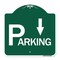 Signmission Parking W/ Arrow Pointing Down, Green & White Aluminum Architectural Sign, 18" x 18", GW-1818-24520 A-DES-GW-1818-24520 - alternate 1